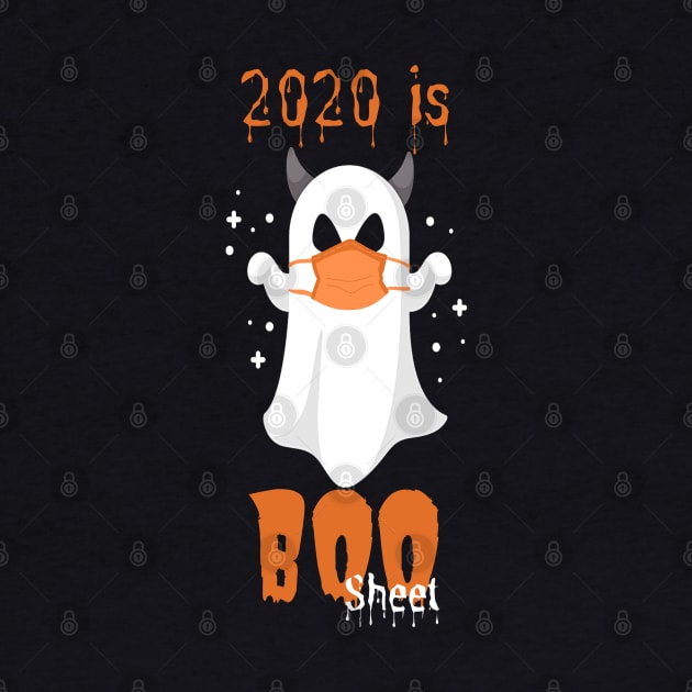 2020 Is Boo Sheet Halloween funny ghost wearing mask #2 by JustBeSatisfied